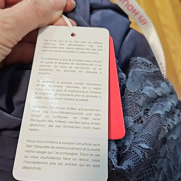 JJ's House A-Line Chiffon Dress Size 8 Stormy Scoop Neck - Picture 16 of 17